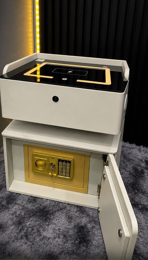 C-10 smart side table with built-in electronic safe